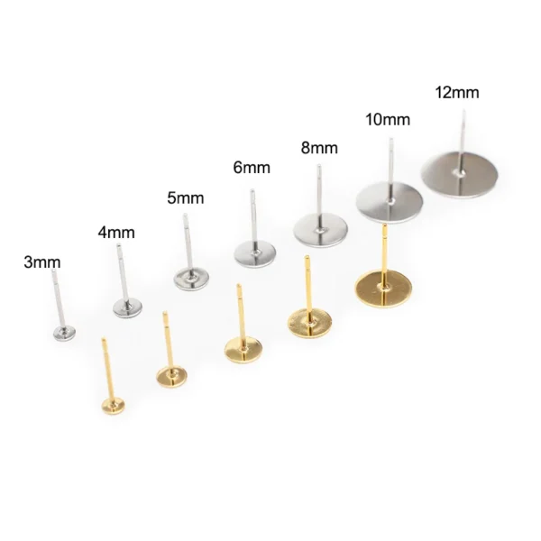 Earring Making Kit – 50Pcs Stainless Steel Earring Posts - Image 2