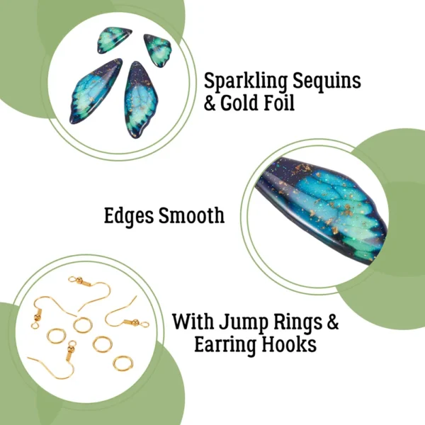 Earring Making Kit with Butterfly & Dragonfly Wing Charms - Image 3