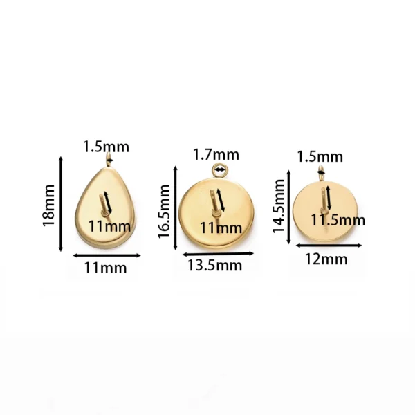 Earring Making Kit - Stainless Steel Stud Settings - Image 2