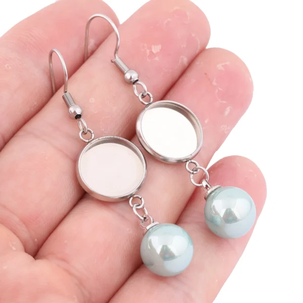 Earring Making Kit: Pearl & Cabochon Settings - Image 2