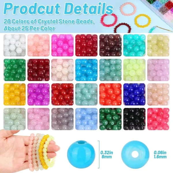 Earring Making Kit: 700pcs Glass Beads, 28 Colors - Image 6