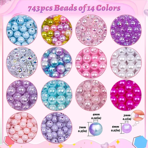 Earring Making Kit with Rainbow ABS Pearl Beads - Image 2