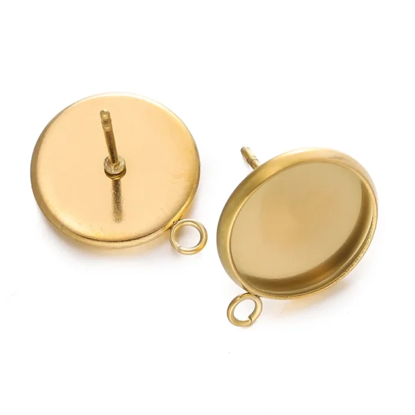 Earring Making Kit - Stainless Steel Stud Settings - Image 5