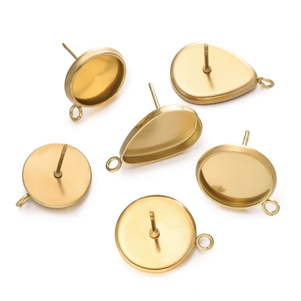 Earring Making Kit - Stainless Steel Stud Settings