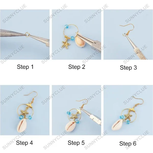 10 Pairs Earring Making Kit with Shell Charms - Image 7