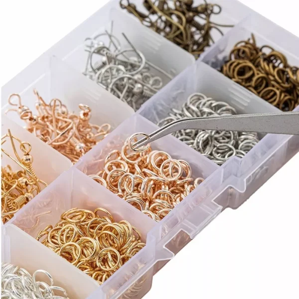 Earring Making Kit, 1128 pcs with Hooks, Rings, Pliers - Image 11