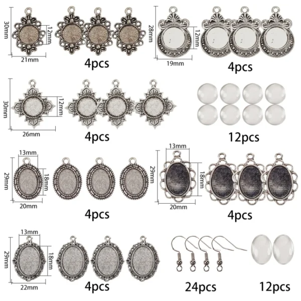 12 Pairs Earring Making Kit with Cabochon Settings - Image 5