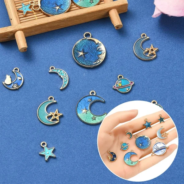 20 Pcs Earring Making Kit Blue Star Pendants - Image 3