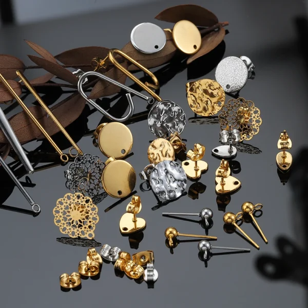 10pcs Earring Making Kit Stainless Steel Posts - Image 2