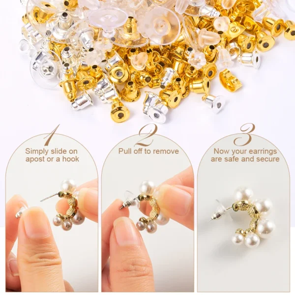 Earring Making Kit: Hypoallergenic Silicone Backs - Image 3