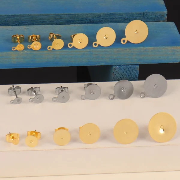 Earring Making Kit - 50-100Pcs Stainless Steel Studs - Image 2