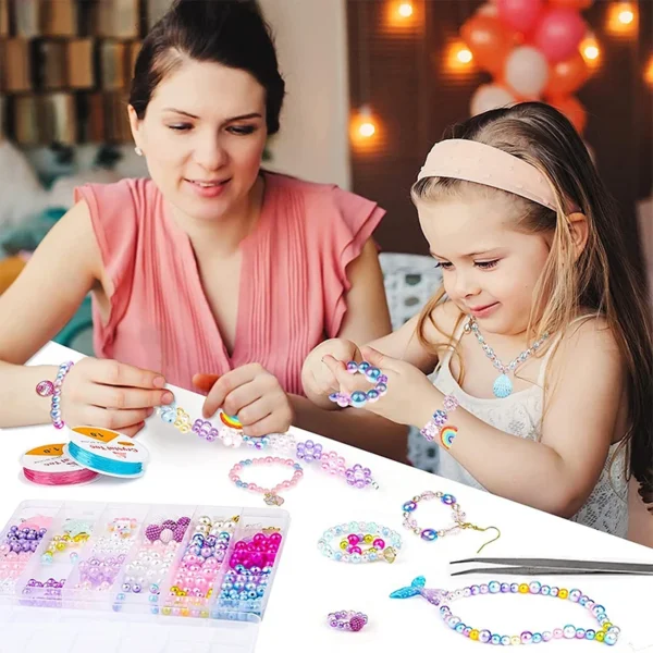 Earring Making Kit with Rainbow ABS Pearl Beads - Image 5
